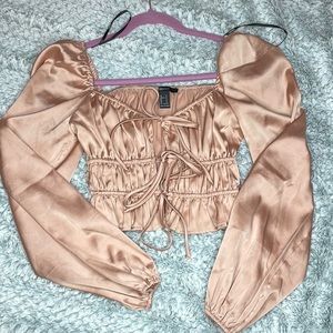 Silk Apricot Crop Top
